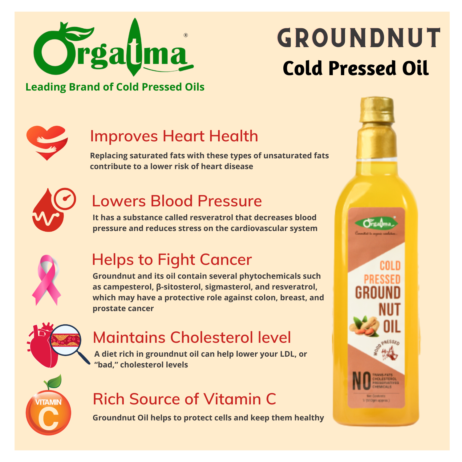 Orgatma Combo Pack – Groundnut Oil(1ltr) + Himalayan Rock Salt (1Kg) + High Curcumin Turmeric (500gm) - Image 3