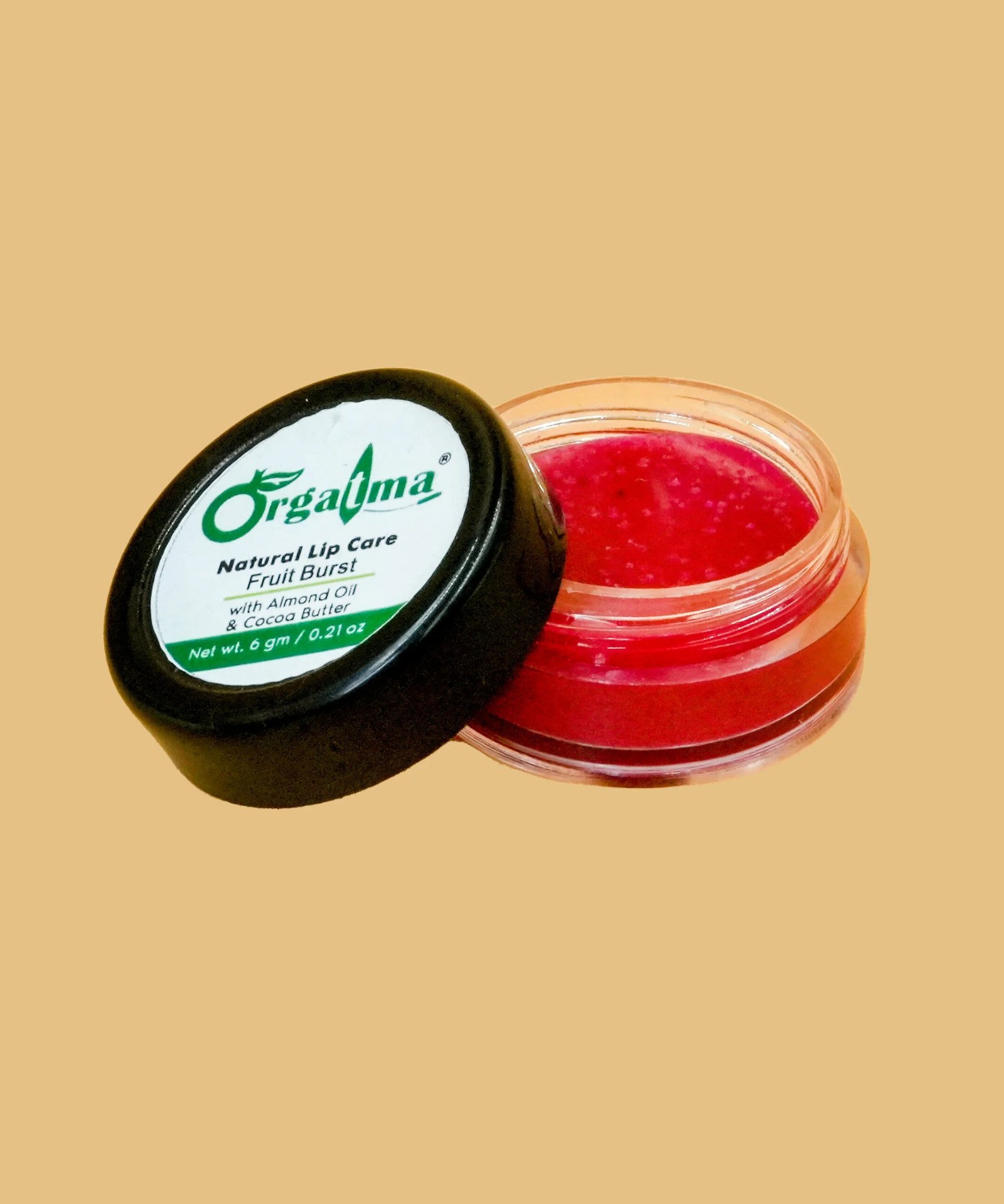 Orgatma Natural Lip Care Fruit Burst with Almond Oil & Cocoa Butter- 6GM - Image 3