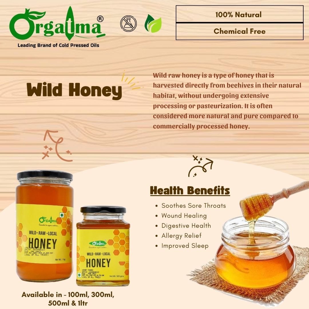 Orgatma Wild Honey 1Kg – Pure, Raw & Unprocessed - Image 4